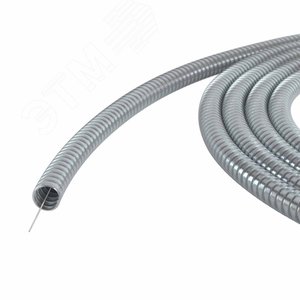 Металлорукав из оцинкованной стали DN 26мм, Dвн 26,5 мм, Dнар 30,0 мм, IP40, с протяжкой, 50м - фото 1