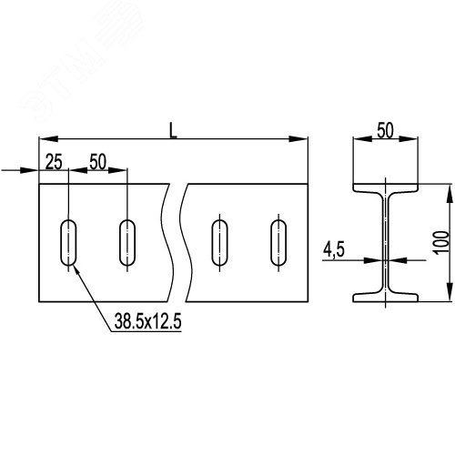 Профиль I-образный 50х100x300 4.5мм горячеоцинкованный - фото 3