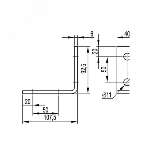Угол крепежный двойной - фото 2