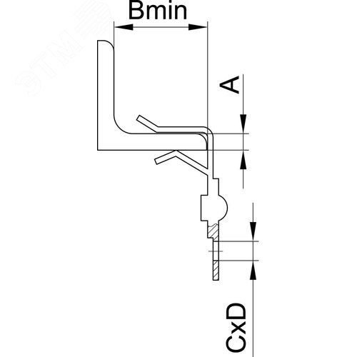 Крепеж для монтажной ленты к балке 10-15 мм горизонтальный монтаж - фото 2