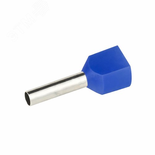 Наконечник-гильза двойная с изолир.фланцем 2,5 кв.мм синий (НШВИ2) - фото 1