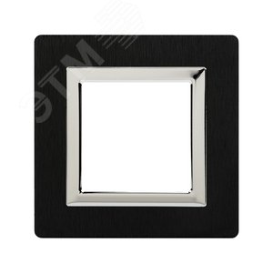 Рамка из алюминия, ''Avanti'', черная, 2 модуля - фото 1