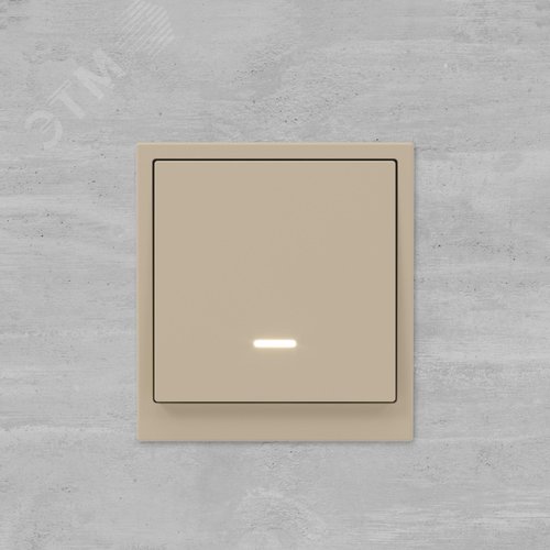 Переключатель одноклавишный с подсветкой, KANT, ванильный марципан - фото 8