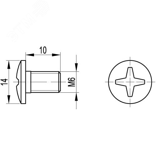 Винт крeстooбрaзный шлиц М6х10 гoрячeoцинкoвaнный - фото 2