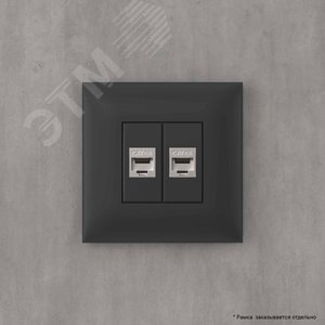 Avanti Компьютерная розетка RJ-45 без шторки в стену, кат.6А двойная экранированная,  Черный матовый - фото 5