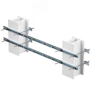 Комплект обжимной монтажных профилей тип 3 , крепление к двум стойкам размерами 250 на 440 мм, длина профиля 1000 мм , для крепления 2 оболочек одного типоразмера винтами din 84 M6X40 8 шт. , горячеоцинкованный - фото 1