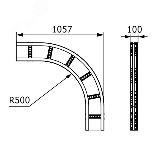 Угол листовой 90 градусов 100x300 R660 горячеоцинкованный - фото 2