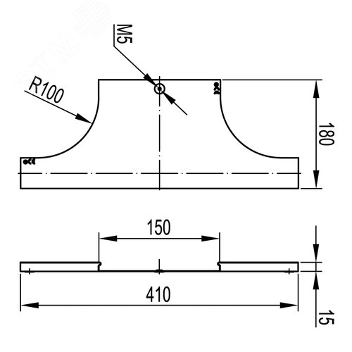 Крышка на ответвитель DL осн.150 в комплекте с метизами и пластинами PTCE - фото 3