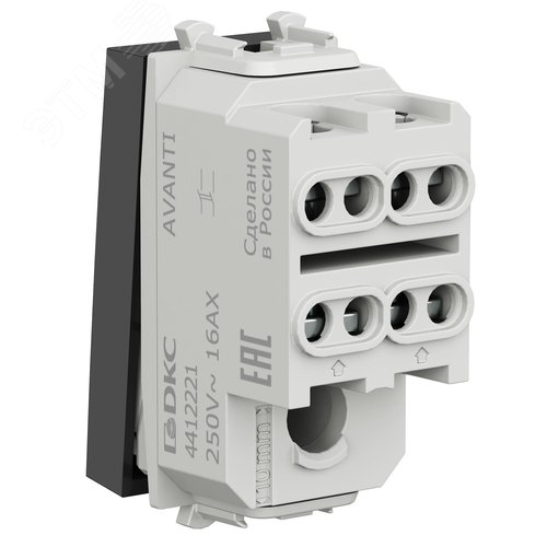 Avanti Выключатель двухполюсный модульный, , Черный матовый, 2 модуля - фото 4