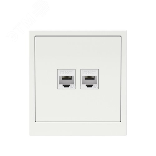 Компьютерная розетка RJ-45 без шторки, кат.6А двойная, KANT, белая магнолия - фото 6