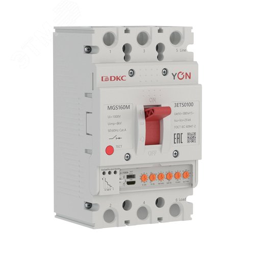Выключатель автоматический YON max MGS160M 3P 40-100А 25кА с электронным расцепителем ETS - фото 1