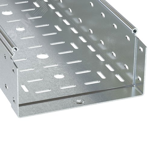 Лоток перфорированный 600х100 L 3000 толщ. 1,5 мм,цинк-ламельный - фото 1