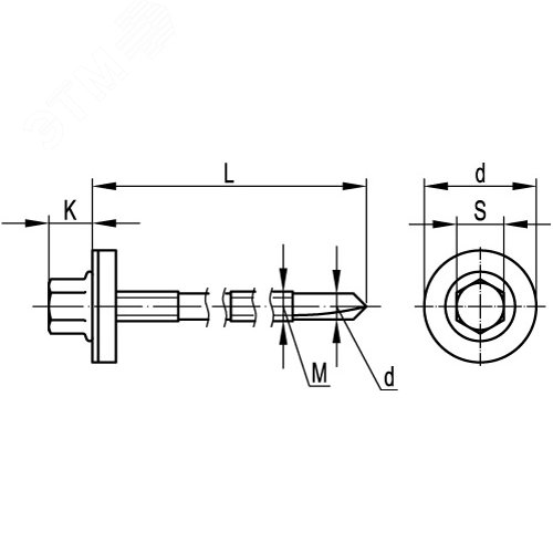 Винт с шайбой самосверлящий G19 5.5/6.3х185 - фото 2