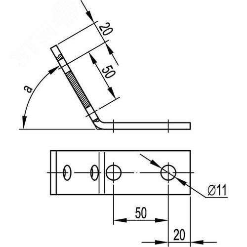 Угол крепежный двойной 30 градусов горячеоцинкованный - фото 2