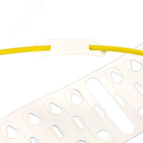 Продевной ярлык в рулоне для провода диаметром 5-6мм, размер 10х46мм, белый, 4000 шт в рулоне - фото 1