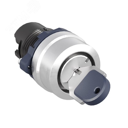 Изображение товара Головка переключателя с ключом на 2 положения с фиксацией стандартная ручка, черный, алюминий (шт)