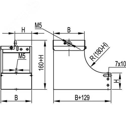 Угол CSSD 90 вертикальный внутренний переходник правосторонний основание 100 H10 в комплекте крепежные элементы соединительные пластины - фото 6