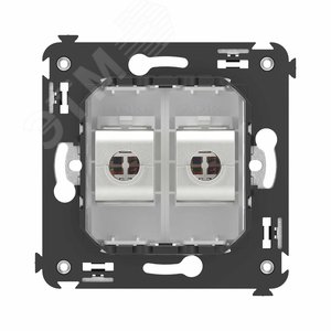 Avanti Компьютерная розетка RJ-45 без шторки в стену, кат.6А двойная экранированная,  Белое облако - фото 4