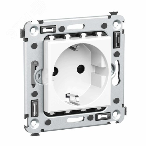 Avanti Розетка в стену, 2P+E, с защитными шторками, ''Белое облако'' - фото 2