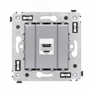 Avanti Телефонная розетка RJ-12 без шторки в стену одинарная, Закаленная сталь - фото 1