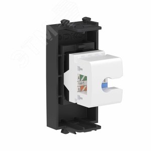 Avanti Компьютерная розетка RJ-45 без шторки модульная, кат.6А,  Черный матовый, 1 модуль - фото 3