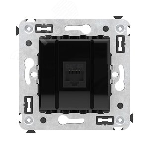 Avanti Компьютерная розетка RJ-45 без шторки в    стену, кат.5е одинарная, Черный квадрат - фото 1