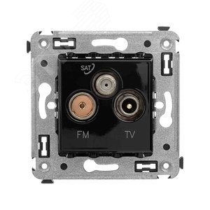 Avanti Розетка TV-FM-SAT в стену,  Черный квадрат - фото 1