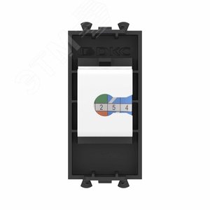 Avanti Компьютерная розетка RJ-45 без шторки модульная, кат.6А,  Черный матовый, 1 модуль - фото 4