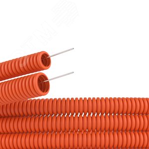 Труба гофрированная ПНД 20 мм с протяжкой оранжевая (100м)
