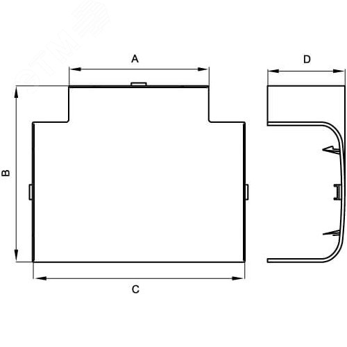 Угол плоский Т-образный 140х50 мм с разделителем IN-Liner FRONT - фото 2