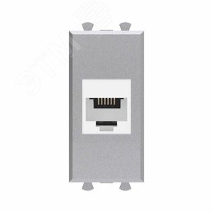 Avanti Телефонная розетка RJ-12 без шторки        модульная Закаленная сталь 1 модуль - фото 2