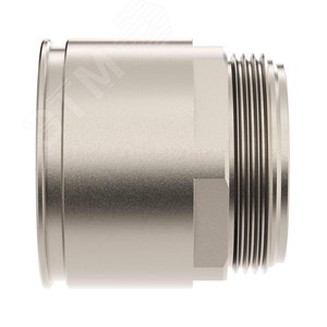 Изображение товара Муфта труба-коробка D=50мм IP66/IP67 М50х1.5 никелированная латунь (шт)