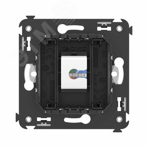 Avanti Компьютерная розетка RJ-45 без шторки в стену, кат.6А одинарная,  Черный матовый - фото 4