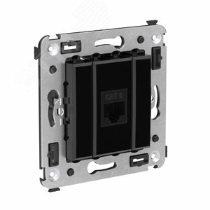 Avanti Компьютерная розетка RJ-45 без шторки в стену, кат.6 одинарная,  Черный квадрат - фото 2