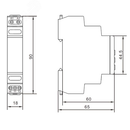 Реле контроля фаз, 3 фазы, контроль напряжения, контроль обрыва фаз, конфигурация контакта 2CO, 208-480В - фото 3