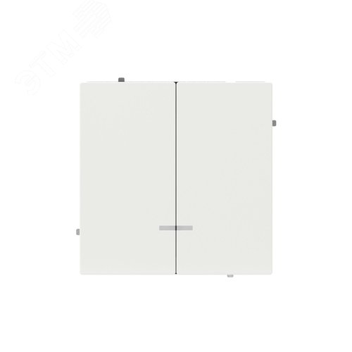 Переключатель двухклавишный с подсветкой, KANT, белая магнолия - фото 1