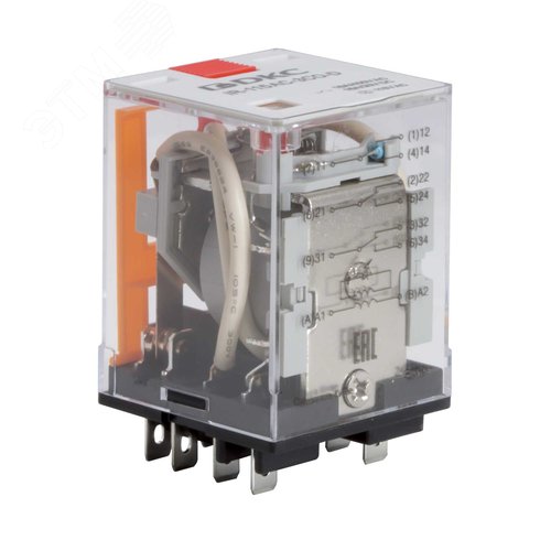 Реле миниатюрное силовое, 3CO, коммутируемый ток 16 А, AgSnO, напряжение 115V AC, опция – тест-кнопка+светодиод - фото 3