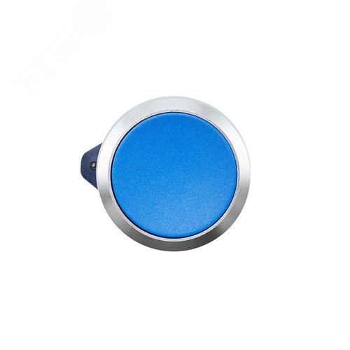 Головка кнопки плоская без фиксации, синяя, алюминий - фото 2