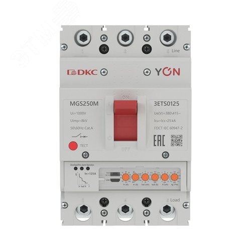 Выключатель автоматический YON max MGS250M 3P 50-125А 25кА с электронным расцепителем ETS - фото 2