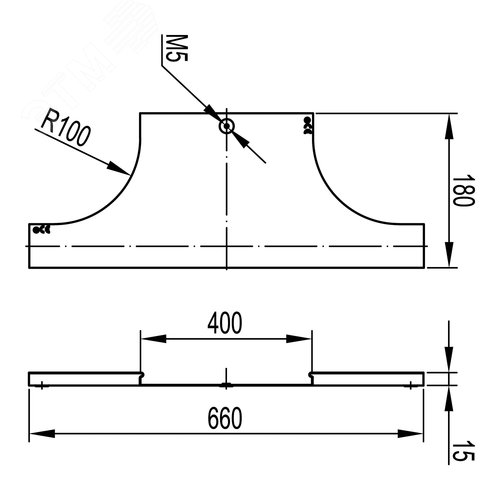 Крышка на ответвитель DL осн.400 в комплекте с метизами и пластинами PTCE - фото 3