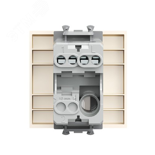 Выключатель одноклавишный модульный, Avanti, ванильная дымка, 2 модуля - фото 3