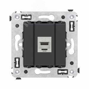 Avanti Компьютерная розетка RJ-45 без шторки в стену, кат.6А одинарная экранированная,  Черный матовый - фото 1