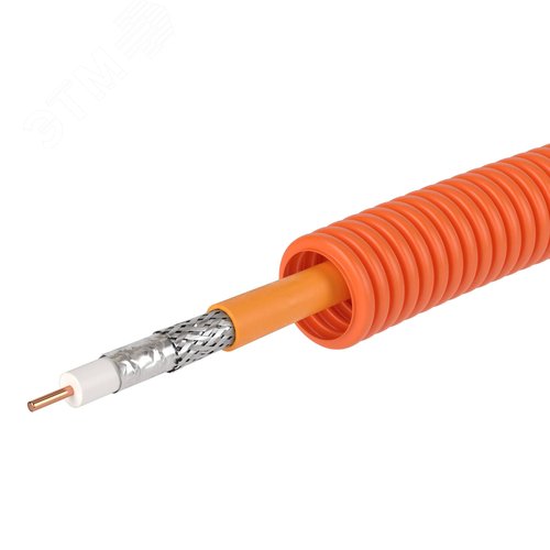 Электротруба ПНД гибкая гофрированная д.200м цвет оранжевый SAT нг(А)-HF 50м - фото 3