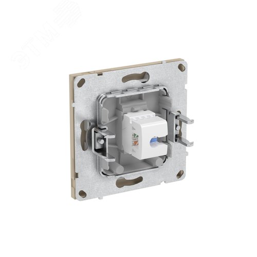 Компьютерная розетка RJ-45 без шторки, кат.5е одинарная, KANT, ванильный марципан - фото 5