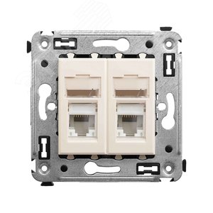 Avanti Розетка RJ-45 в стену, кат.6 двойная, ''Ванильная дымка'' - фото 1