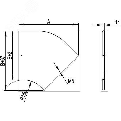 Крышка на угол CPO-45 горизонтальный основание 150мм - фото 2