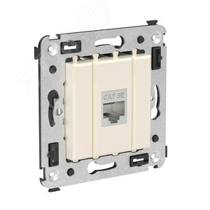 Avanti Компьютерная розетка RJ-45 без шторки в    стену кат.5e одинарная экранированная Ванильная   дымка - фото 2