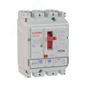 Выключатель автоматический в литом корпусе YON MD250L-TM020 3P 20А 25kA Ir 0.7...1xIn MD250L-TM020 DKC