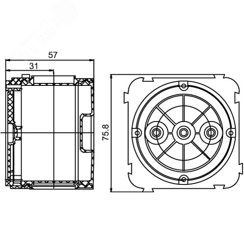 Коробка установочная 70х100мм в бетон - фото 2