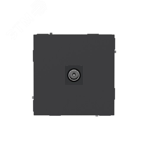 Розетка TV одиночная, KANT, черный уголь - фото 1